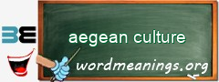 WordMeaning blackboard for aegean culture